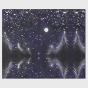 Silent Night - romantic Holiday snow scene Wrapping Paper