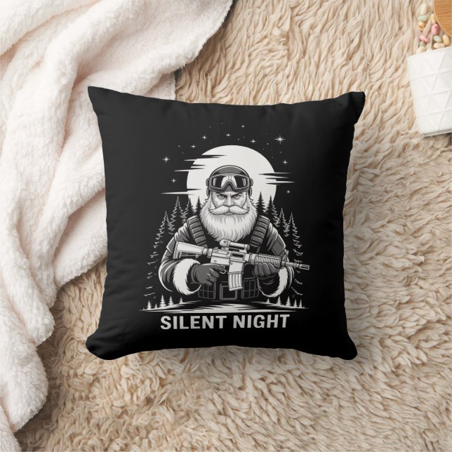 Silent Night Santa Christmas Military Veteran  Cushion (Blanket)