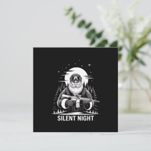 Silent Night Santa Christmas Military Veteran  Holiday Card
