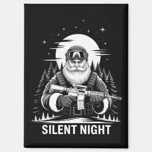 Silent Night Santa Christmas Military Veteran Magnet