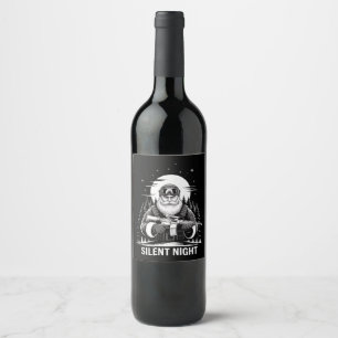 Silent Night Santa Christmas Military Veteran Wine Label