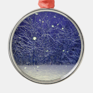 Silent Night Snowfall Metal Tree Decoration