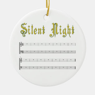 Silent night white ornament