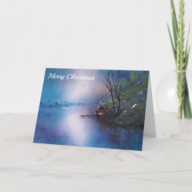 Silent Nights, Cozy Lights" Holiday Card (Front)