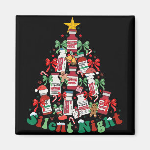 Silent Nights Icu Nurse Medical Christmas Holiday Magnet