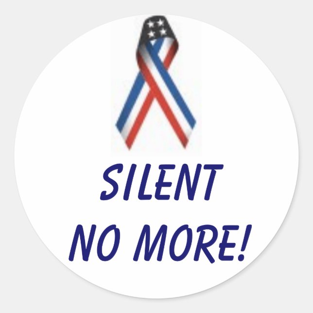 SILENT NO MORE! CLASSIC ROUND STICKER (Front)