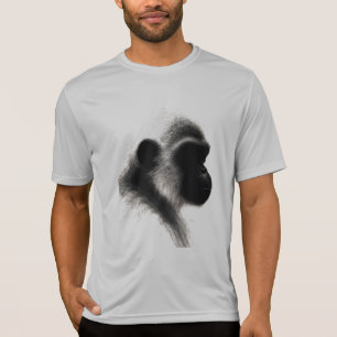 Silent Observer Primate Charcoal Study T-Shirt