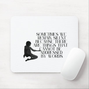 Silent Pain – Minimalist Emotional Quote Design Mouse Pad