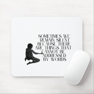 Silent Pain – Minimalist Emotional Quote Design  Mouse Pad