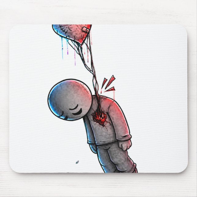 Silent Pain – Sad Emotional Artwork Mouse Pad (Front)