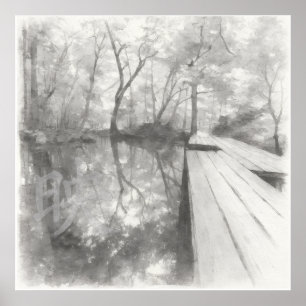 Silent Passage — 映 (Reflection) Ink Painting Art Poster