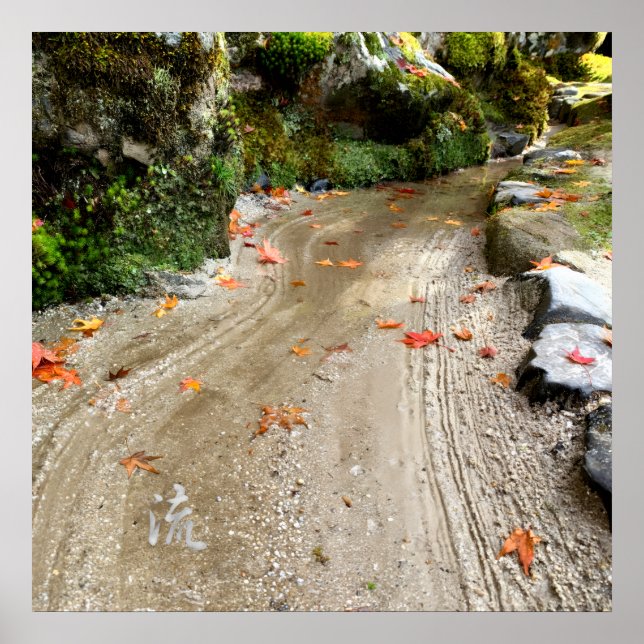 Silent Passage - 流 (Flow) - Japanese Wabi-Sabi Pho Poster (Front)