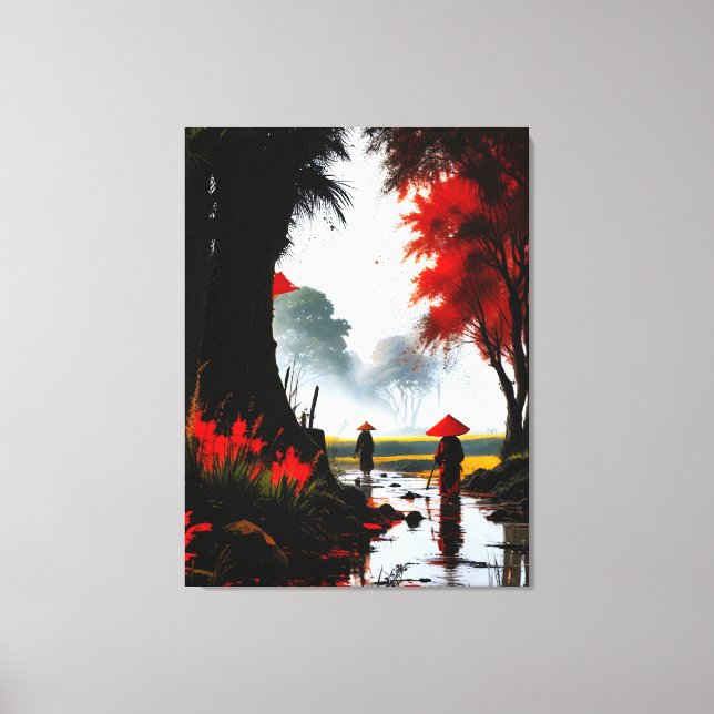 Silent passage: Autumn stream in Vietnam Canvas Print (Front)