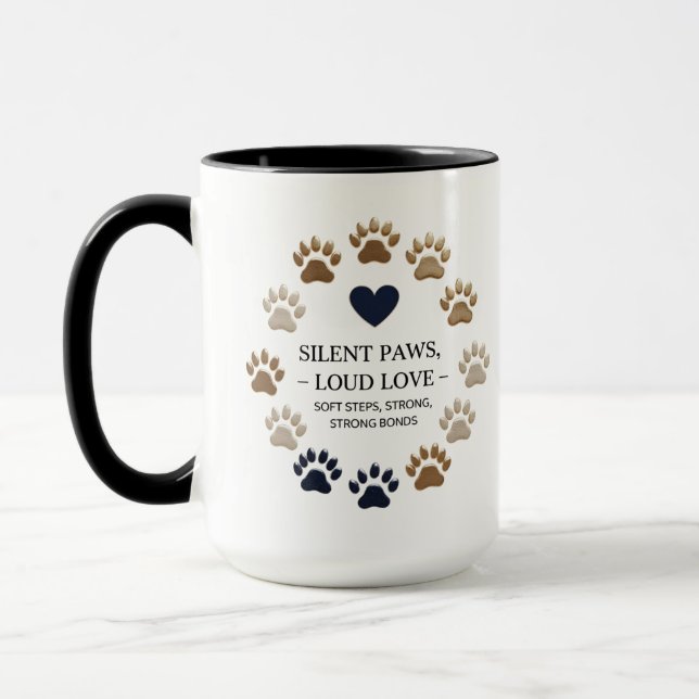 Silent Paws, Loud Love – 15 oz Combo Mug (Left)