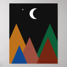 Silent Peaks Under a Crescent Moon Picture