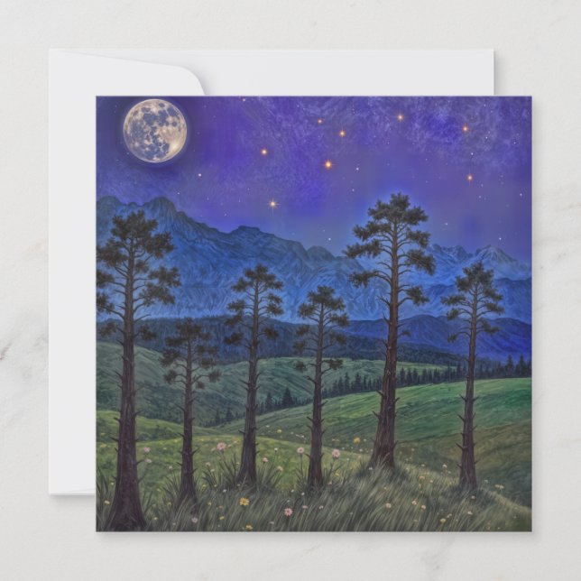 Silent Pines, Cosmic Dance – A Forest Landscape Save The Date (Front)