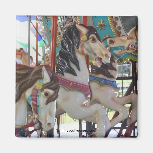 Silent Prancers Carousel Horse Magnet (Front)