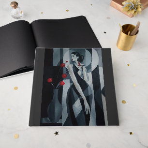 Silent Pulse Art Deco Woman Guest Book