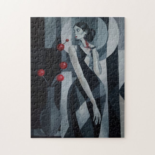 Silent Pulse Art Deco Woman Jigsaw Puzzle (Vertical)