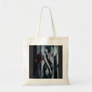 Silent Pulse Art Deco Woman Tote Bag