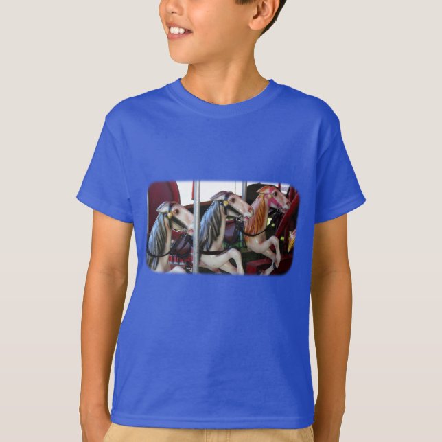 Silent Racers Carousel Horse Kids T-Shirt (Front)