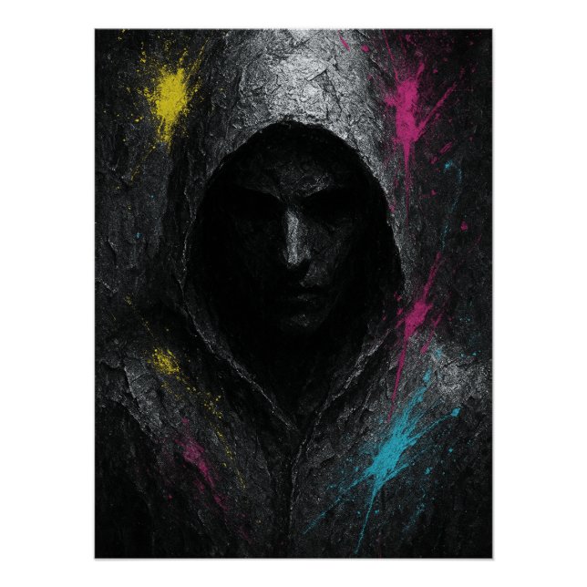 Silent Rebel – Powerful Dark Hooded Poster (Front)
