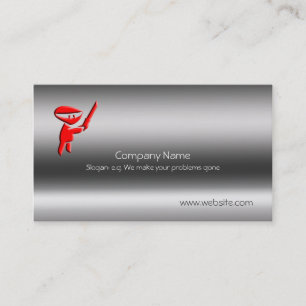 Silent red ninja assassin armed and dangerous business card