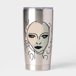 Silent Reflection Minimalist Face Insulated Tumbler
