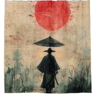 Silent Samurai Crimson Forest (2) Shower Curtain