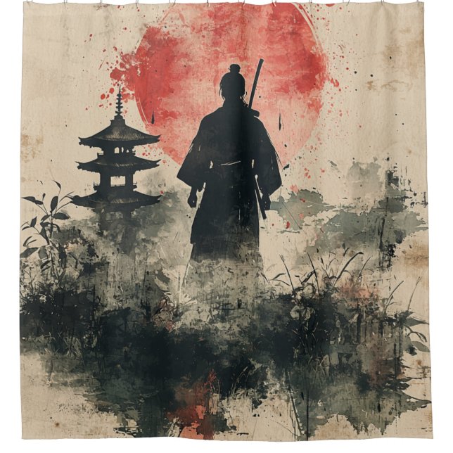 Silent Samurai Crimson Forest (3) Shower Curtain (Front)