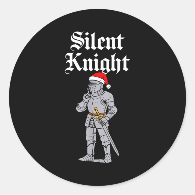 Silent Santa Knight Christmas Medieval Costume Men Classic Round Sticker (Front)