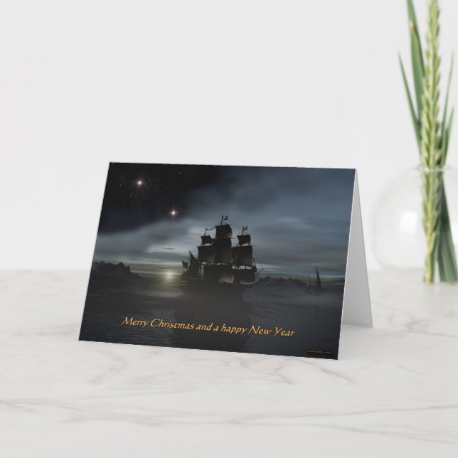silent sea-x-night holiday card (Front)