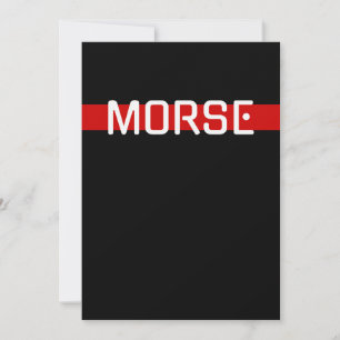 Silent Signal Morse Code Red Line Design Invitation