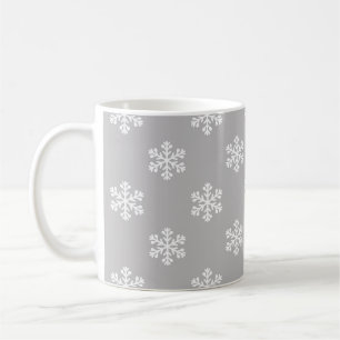 Silent Snowflakes in Gray Coffee Mug