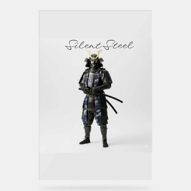 Silent steel samurai acrylic sign (Front)