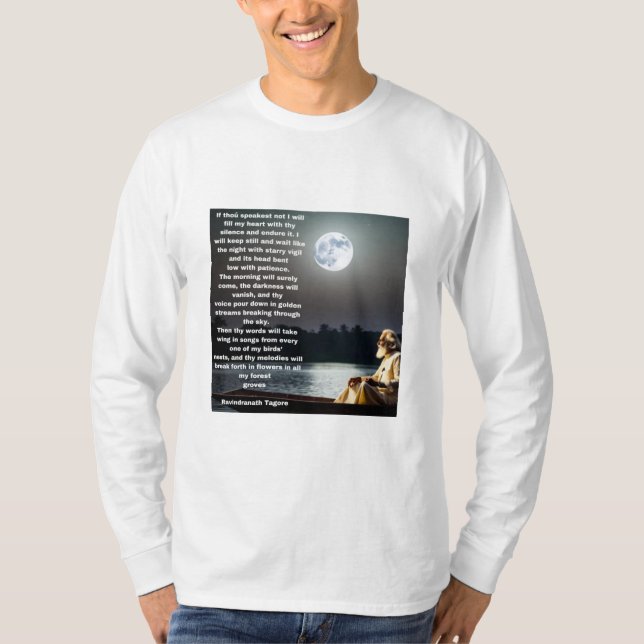 Silent Steps T-Shirt with Poem by Rabindranath  (Front)