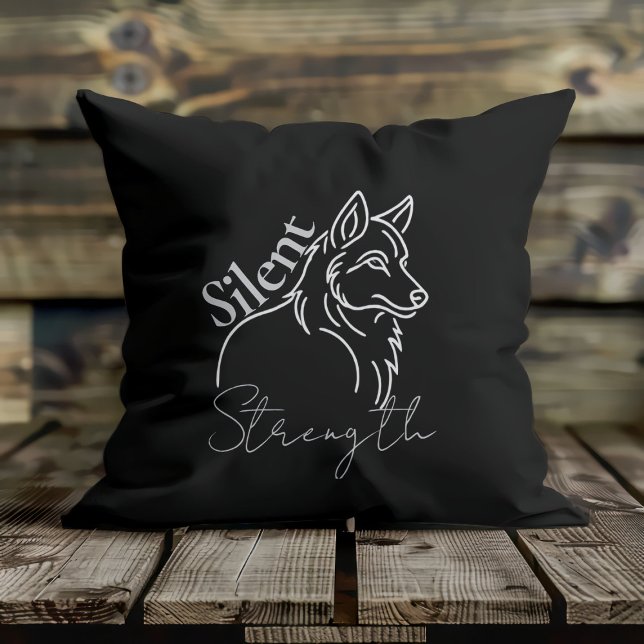 Silent Strength Wolf Cushion (Creator Uploaded)