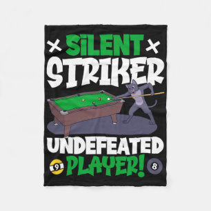 Silent Striker - Billiards And Cat  Fleece Blanket