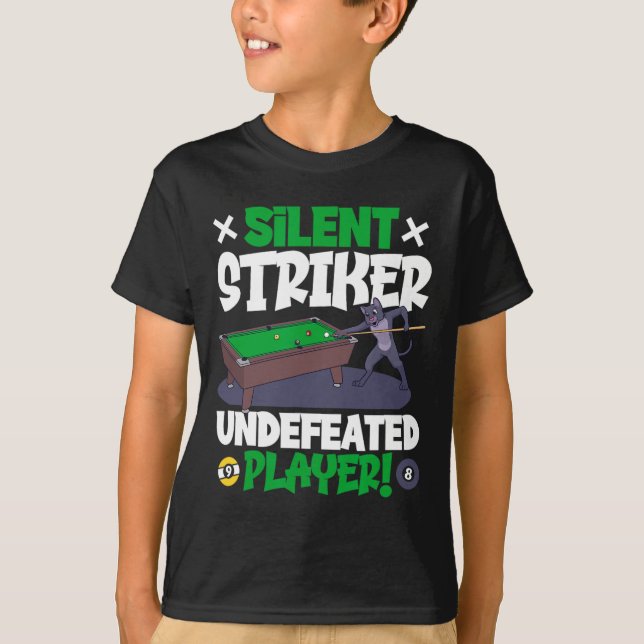 Silent Striker - Billiards And Cat  T-Shirt (Front)