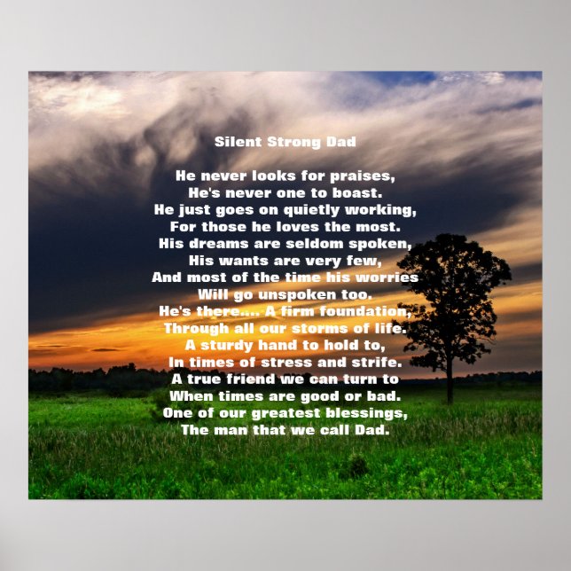 Silent Strong Dad 24" x 20" Poster (Matte) (Front)