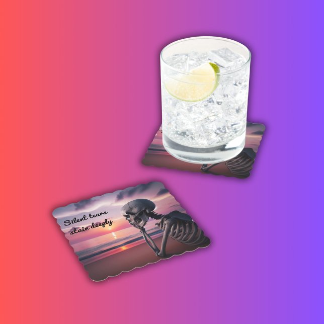 Silent tears stain deeply | paper coaster (Creator Uploaded)