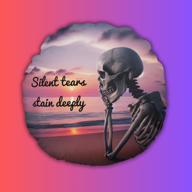 Silent tears stain deeply | round cushion (Creator Uploaded)