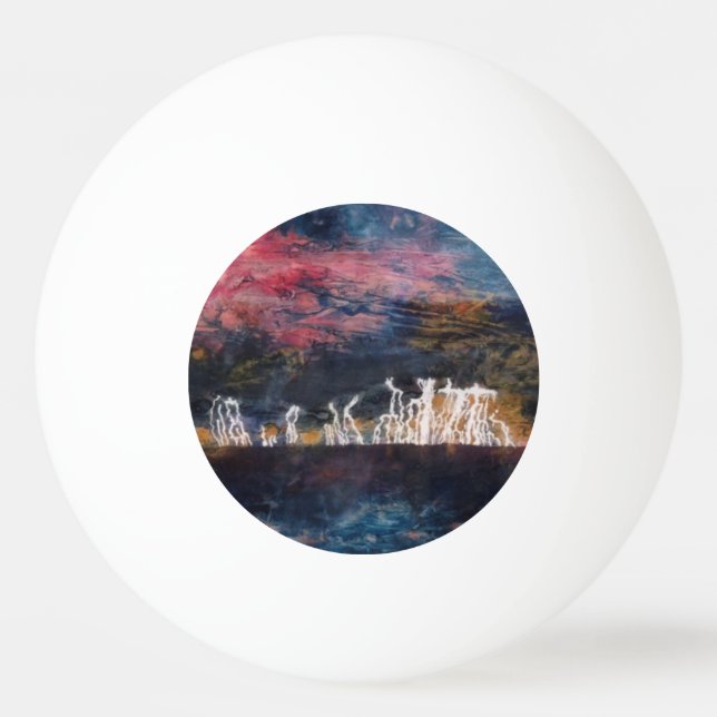 "Silent Thunder #1" Abstract Design Ping Pong Ball (Front)