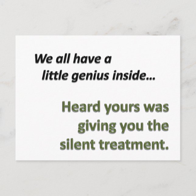 Silent Treatment Postcard (Front)