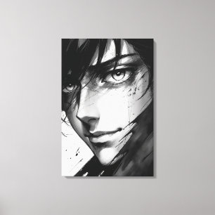 Silent Truths – Ink Portrait of Hidden Emotion Canvas Print