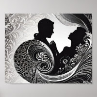 Silent Vow: Black & White Silhouette Love Story