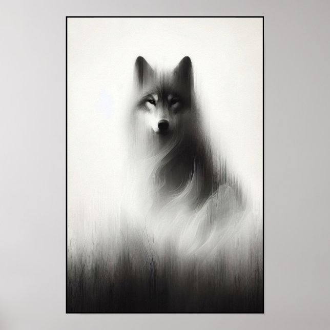 Silent Wolf Beneath Pale Light Poster (Front)