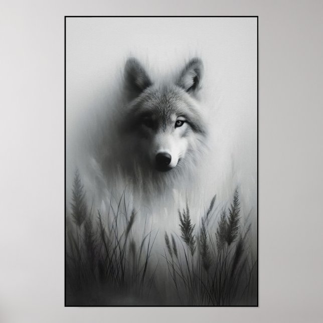 Silent Wolf Beneath Pale Light Poster (Front)