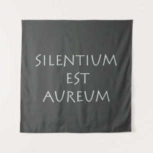 Silentium est aureum tapestry