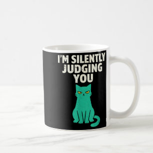 Silently judging funny sarcastic cat humour man coffee mug